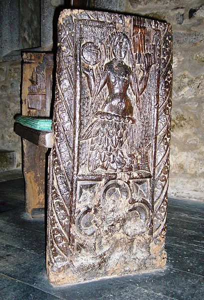 The Mermaid of Zennor, wood-carved bench end, Cornwall, late fifteenth century.  Photo by Tom Oates