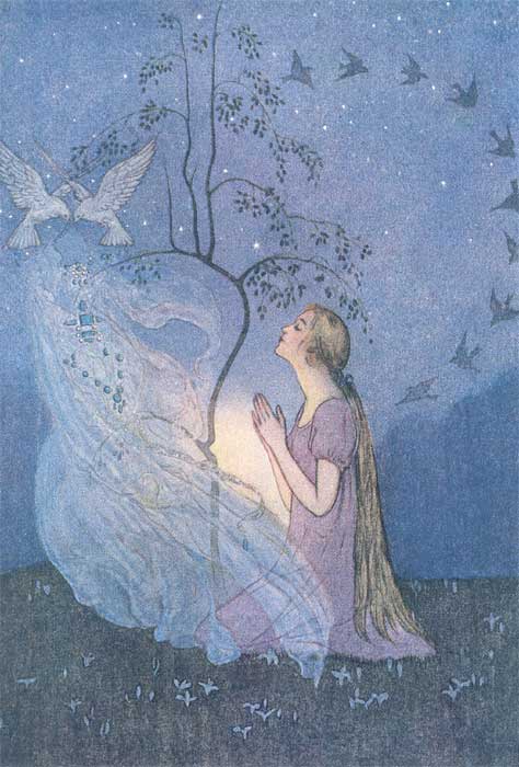 This illustration came from: Abbott, Elenore. Grimm's Fairy Tales. New York: Charles Scribner's Sons, 1920. 