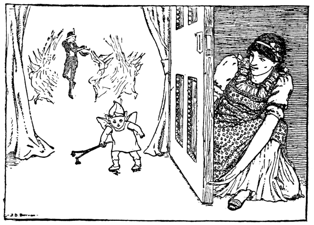 Kate and the Fairy Baby, illustration from English Fairy Tales by Joseph Jacobs, 1895 