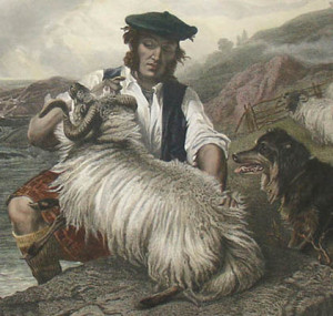 Detail from Sheep Washing, 1864, by Richard Ansdell (artist) and Charles George Lewis (engraver)