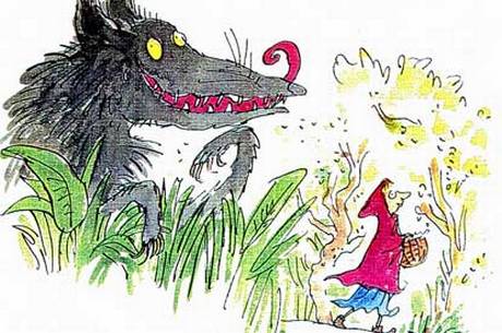 Illustration from Revolting Rhymes by Roald Dahl, illustrated by Quentin Blake